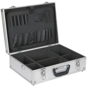 Durable Aluminium Tool Case with Adjustable Dividers for Electronics and Tools