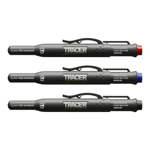 Tracer ACF-MK3 Clog Free Markers with Site Holster - Pack of 3