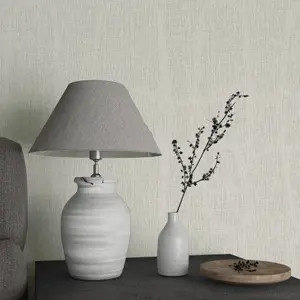 Galerie Eden Collection Grey Linen Effect Wallpaper Roll