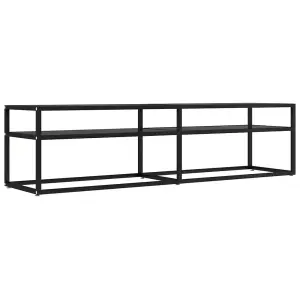 Berkfield TV Cabinet Black 160x40x40.5 cm Tempered Glass