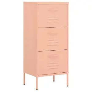 Berkfield Storage Cabinet Pink 42.5x35x101.5 cm Steel