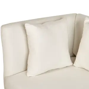 Left Hand Fabric Chaise Lounge White RIOM