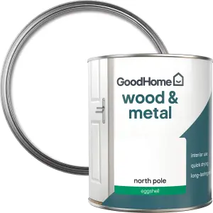 GoodHome North pole Eggshell Metal & wood paint, 750ml