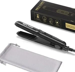 MELYDO Mini Hair Straighteners, Ceramic Mini Straightener For Short Hair/Bangs, Travel Hair Straighteners Dual Voltage, UK Plug(Black)