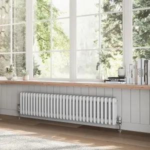 Braxton White Triple Horizontal Column Radiator - 300x1370mm