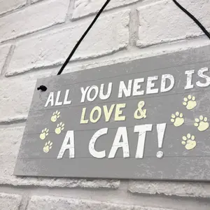 Red Ocean Cat Signs For Home Cat Door Sign Birthday Xmas Gift For Cat Lover Hanging Plaque