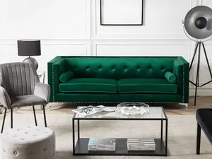 3 Seater Velvet Sofa Emerald Green AVALDSENES