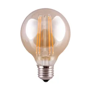 Harper Living 8 Watts G95 E27 LED Bulb Amber Globe Warm White Dimmable, Pack of 4