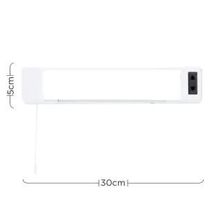 ValueLights Horizon Modern Gloss White 5W LED Bathroom Wall Light with Shaver Socket and Pull Switch