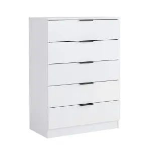 Home Source Phoenix Chest 5 Drawers White