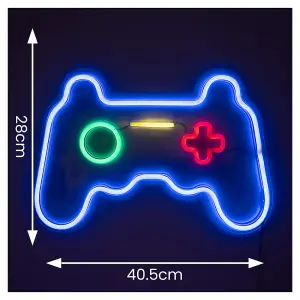 ValueLights Games Controller Neon White Light Decoration