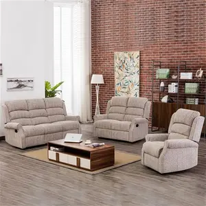 Oak World Windsor 2 Seat Reclining Sofa In Natural Fabric | High Back Comfort Level