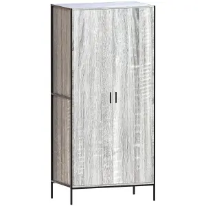 Vida Designs Brooklyn Grey 2 Door Wardrobe (H)1800mm (W)830mm (D)520mm