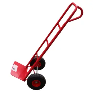 Sack Truck 600lb With Pneumatic Wheels Red Steel Hand Trolley Stacker Truck