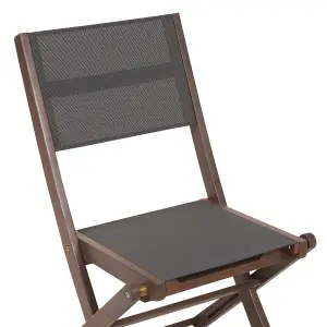 Set of 2 Garden Chairs CESANA Acacia Wood Dark Wood