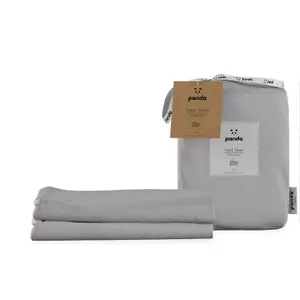 100% Bamboo Bedding Fitted Sheet (2-Pack) Quiet Grey Cot/Cotbed