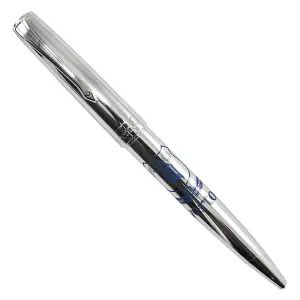 Everton FC Official Chrome Football Crest Ball Point Pen Black/Silver/Blue (One Size)