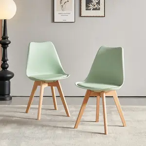 Nero Upholstered Dining Chair (Set of 2) Tea Green / Oak