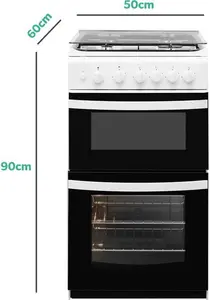 Indesit ID5G00KMWL 50cm Gas Cooker With Lid - White