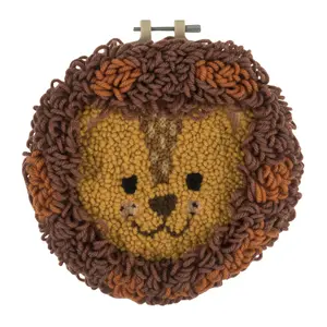 P/NEEDLE LION - Punch Needle Kit: Yarn and Hoop: Lion - Trimits