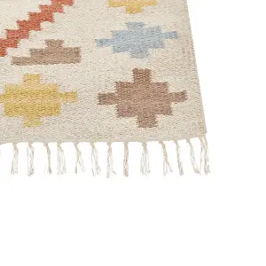 Cotton Kilim Area Rug 160 x 230 cm Multicolour ATAN