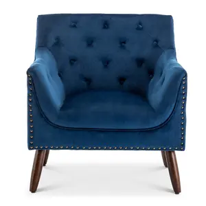 Velvet Blue Franca Accent Chair