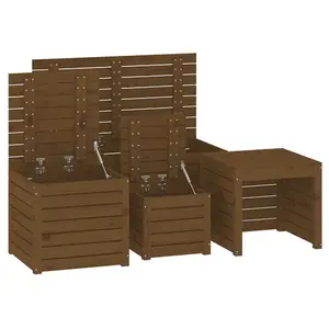 Berkfield 4 Piece Garden Box Set Honey Brown Solid Wood Pine