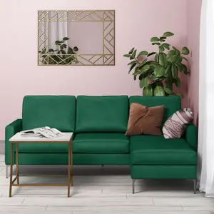 Chapman sectional sofa in velvet green