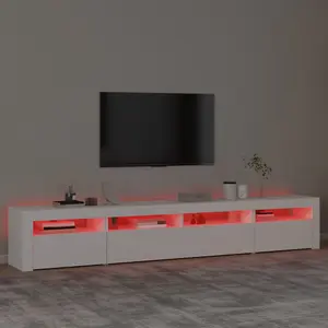 Berkfield TV Cabinet with LED Lights White 240x35x40 cm