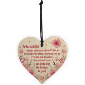 Red Ocean Friendship Best Friend Plaque For Special Friend Wooden Heart Birthday Christmas Gift For Women