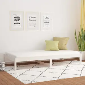 Berkfield Day Bed White 90x190 cm Single Solid Wood Pine