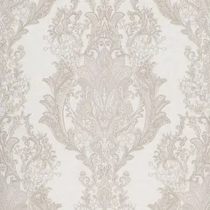 Seville Damask Textured Vinyl Wallpaper Gold Limetree LT7707