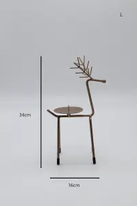 3pc Reindeer Candle Holder Set