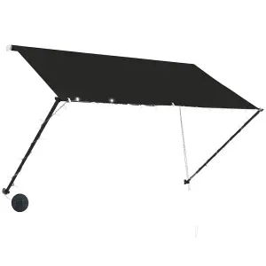 Berkfield Retractable Awning with LED 250x150 cm Anthracite