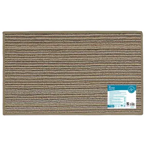 JVL Arona Machine Washable Latex Backed Doormat, 50x80cm, Beige