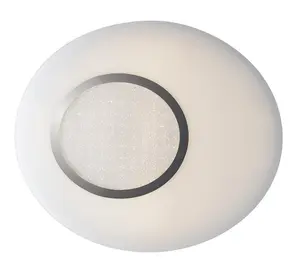 Luminosa Gioia LED Round Flush Decorative Ceiling Lamp, White, Chrome, 4000K