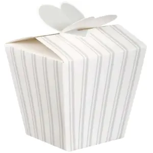 Unique Party Stripe Wedding Gift Boxes (Pack of 4) White (One Size)