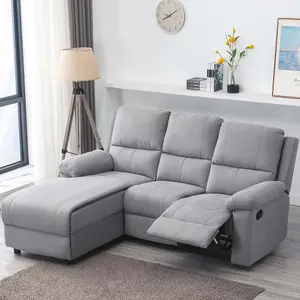 Valencia Fabric Chaise 3 Seater High Back Modern L Shaped Corner Lounge Recliner Sofa