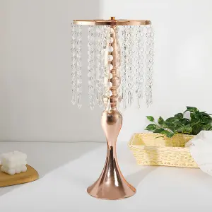 Elegant Golden Metal Wedding Table Centerpiece: Perfect for Candlestick or Flower Vases, Assembly Required