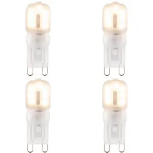 4 PACK Frosted PC G9 2W SMD LED Light Bulb - Non-dimmable Warm White - 200lm 3000k