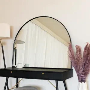 Jobu home - Akiko - Black Metal Arched Mirror - 95cm x 120cm