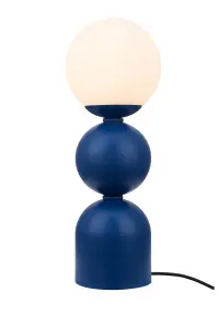 GoodHome Winterton Round globe Straight Matt Blue Paint effect Table lamp