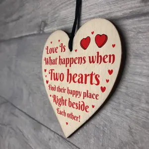 ANNIVERSARY GIFT For Boyfriend Girlfriend Husband Wife Wood Heart Keepsake