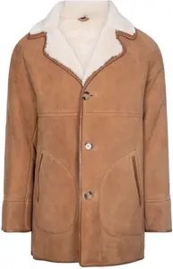 House Of Bruar Men's Sheepskin Coat With Buttons