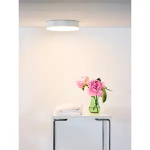 Lucide Ceres-Led Modern Flush Ceiling Light Bathroom 21.5cm- LED Dim. - 1x30W 3000K - IP44 - White