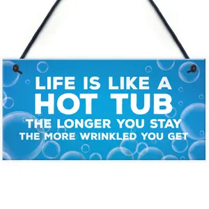 Funny Joke Hot Tub Sign Hanging Door Wall Sign Hot Tub Accessories Home Decor