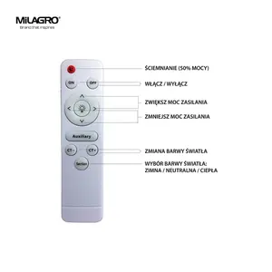 Milagro Vela White LED Ceiling Lamp 24W(120W) 42cm  Dimmable And Colour Temperature Adjustable Via Included Remote Control