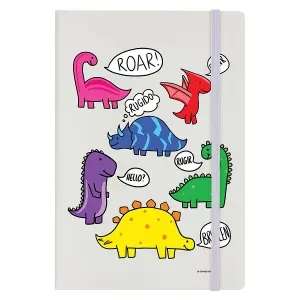 Grindstore Dinosaur Roar Hard Cover A5 Notebook Multicoloured (One Size)