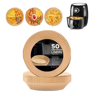 SQ Professional 50PC Air Fryer Liners Round - 16 x 4.5cm