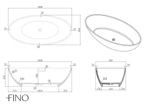 Casares Matt Freestanding Stone Bath 1800mm